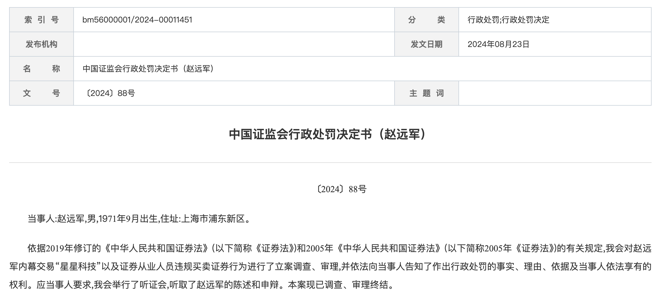内幕交易“星星科技”反亏532万，光大证券前投行总经理被罚460万、十年市场禁入